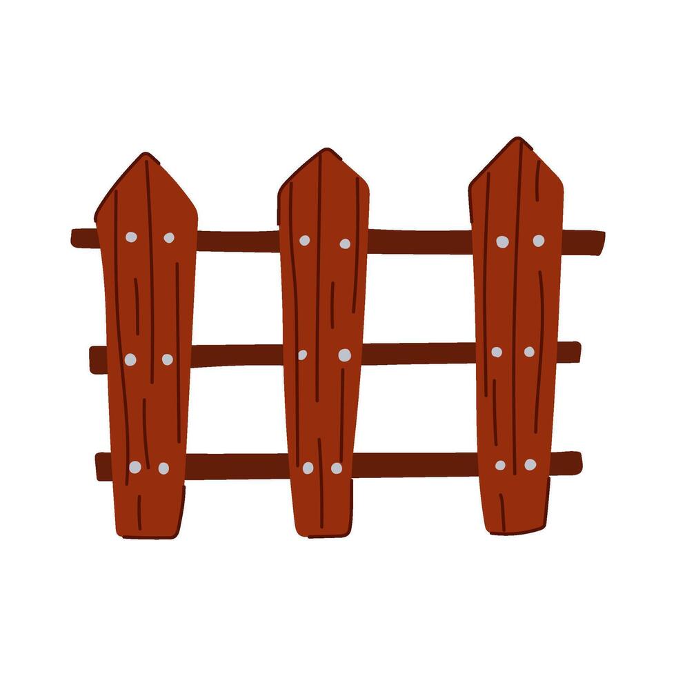 gate fence wood cartoon illustration vector