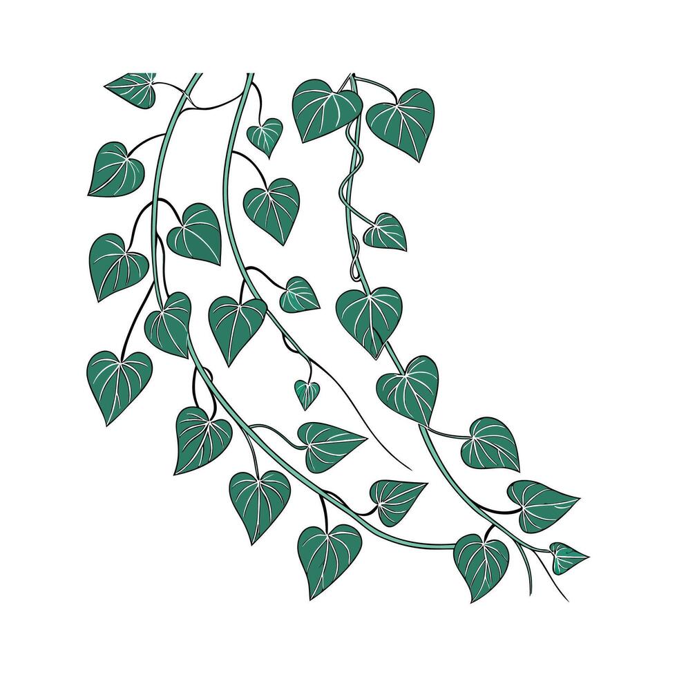 Elegant String of Hearts in Bright Space vector
