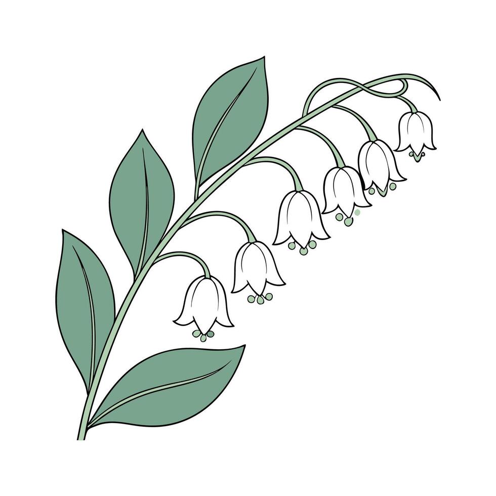 Beautiful String of Hearts on Bright White vector