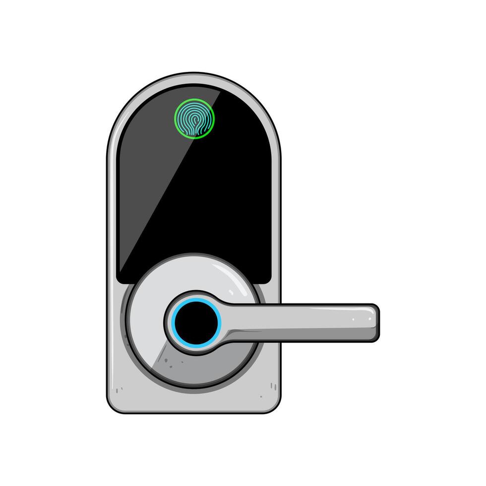 access fingerprint door lock item illustration vector