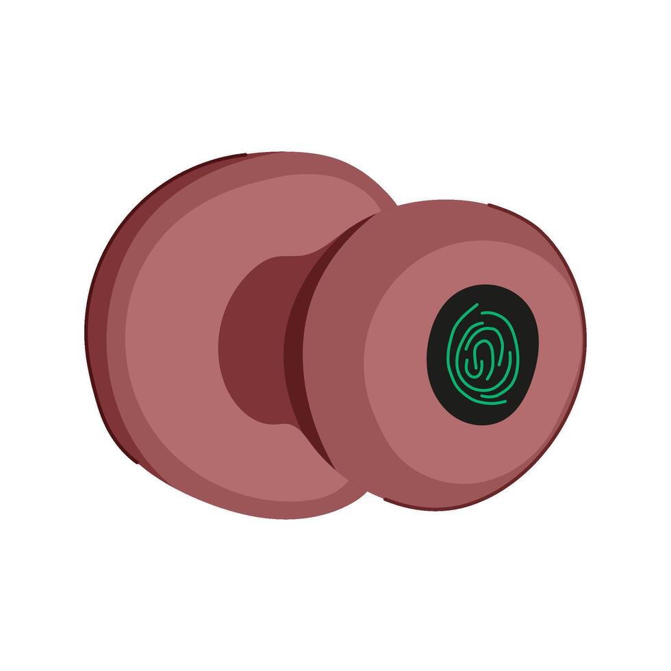 keyless fingerprint door lock cartoon illustration vector