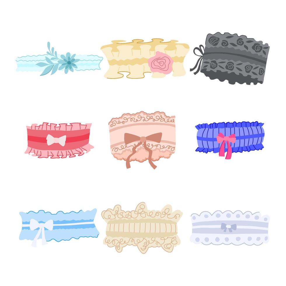 garter wedding set cartoon illustration symbol vector