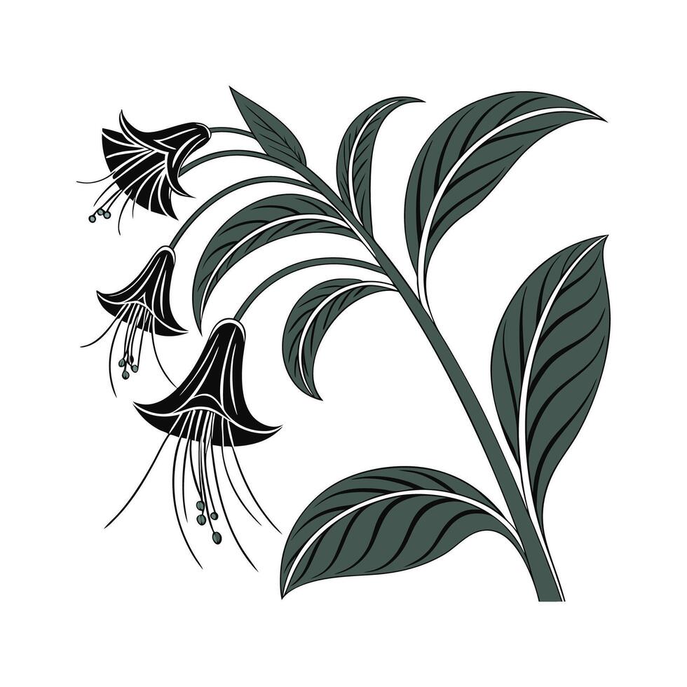 Elegant Tacca Palm in Bright Space vector