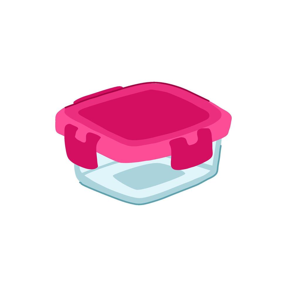 stackable glass food storage container item vector