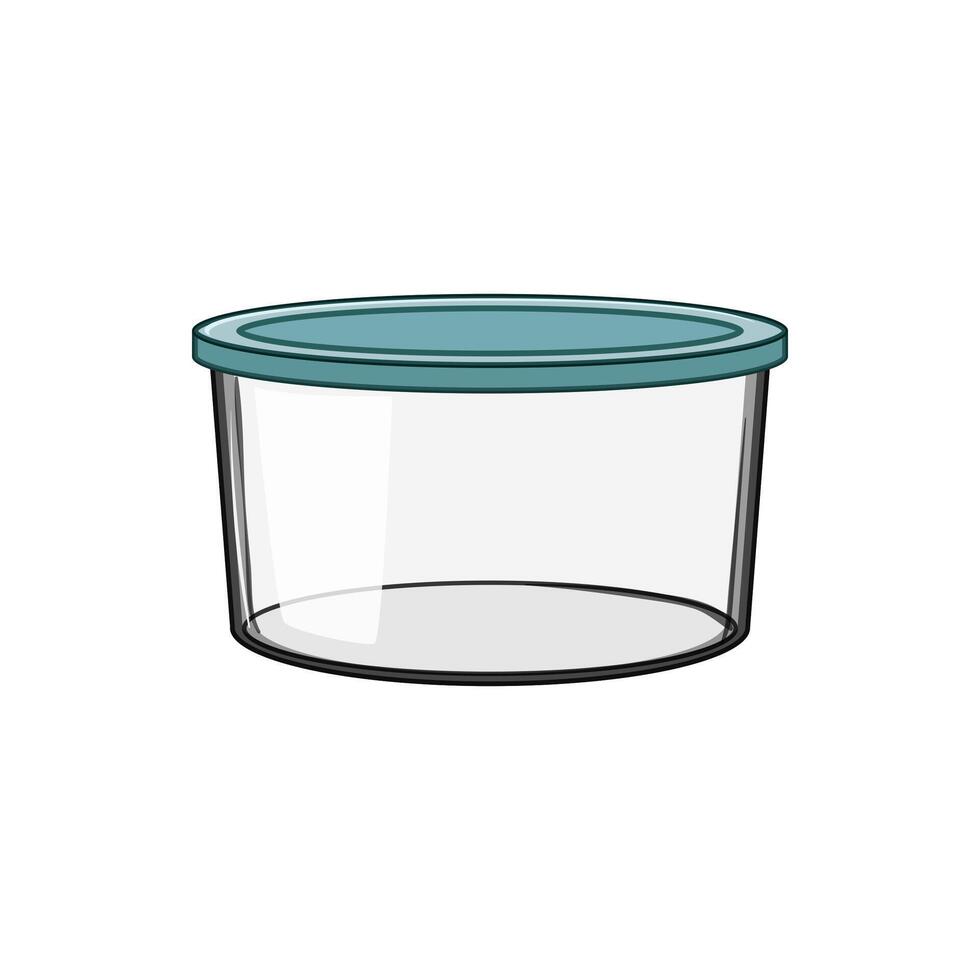 stackable glass food storage item vector