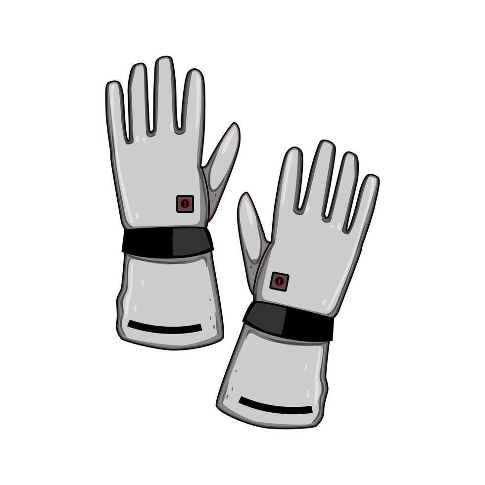 electric gloves heated cartoon item item vector
