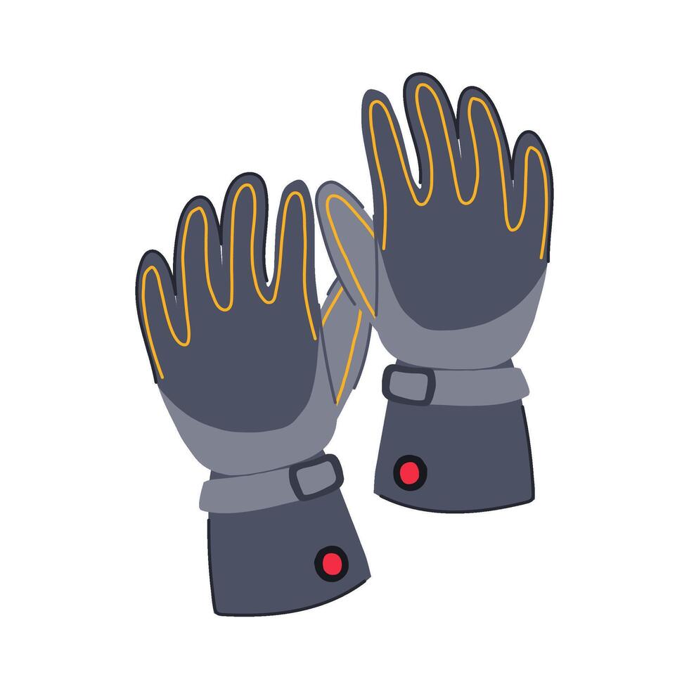 skiing gloves heated cartoon illustration item vector