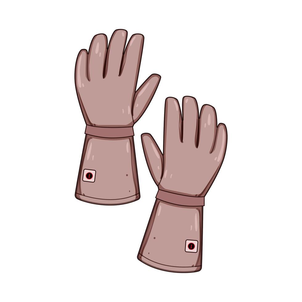 winter gloves heated cartoon illustration vector