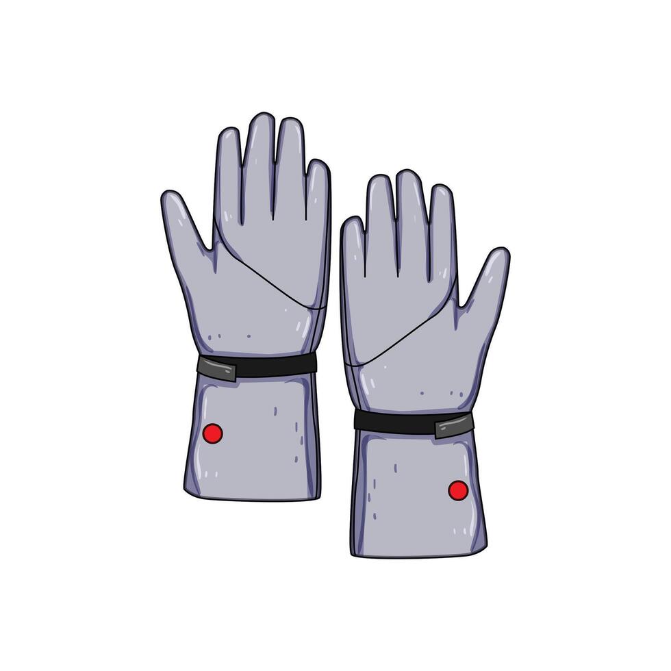 touchscreen gloves heated cartoon item illustration vector