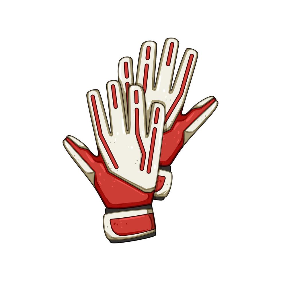 latex goalkeeper gloves cartoon illustration vector