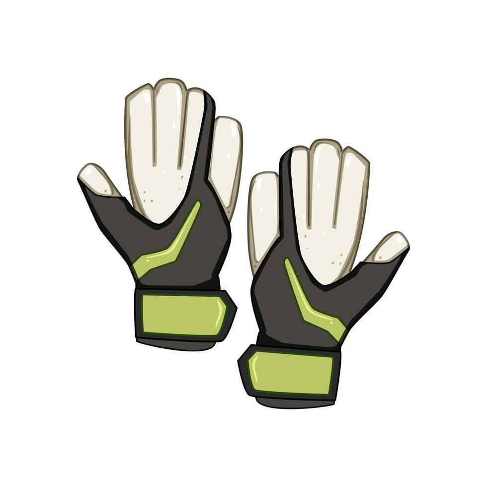 durability goalkeeper gloves cartoon illustration vector