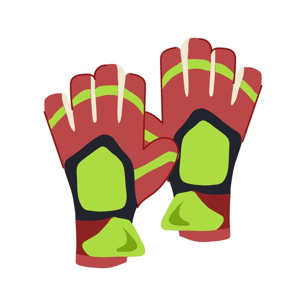 cut goalkeeper gloves cartoon illustration vector