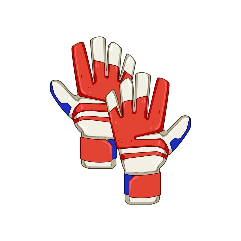 fit goalkeeper gloves cartoon illustration vector