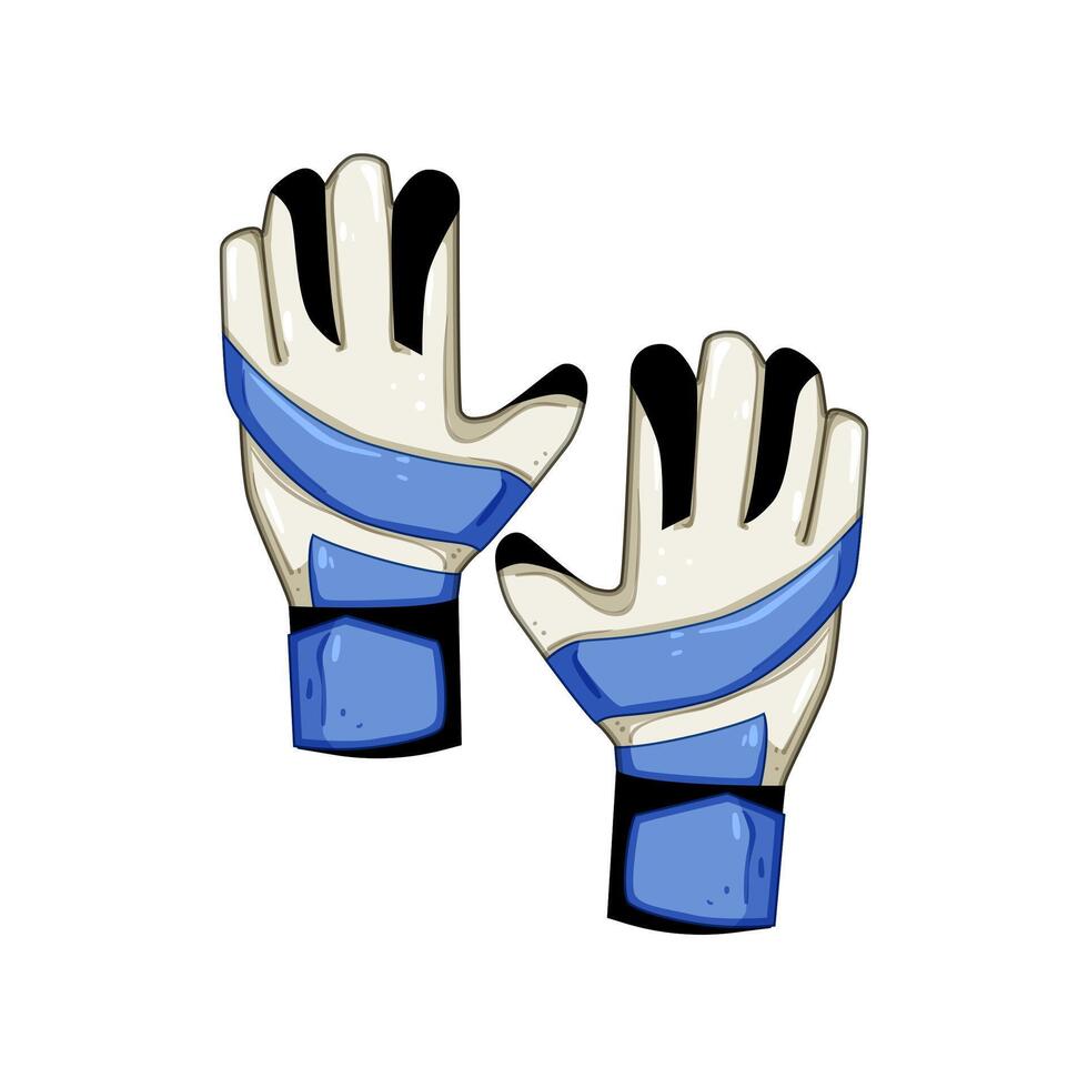 foam goalkeeper gloves cartoon illustration vector
