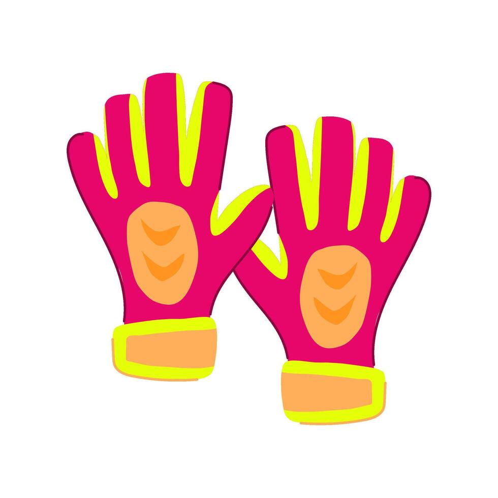 comfort goalkeeper gloves cartoon illustration vector