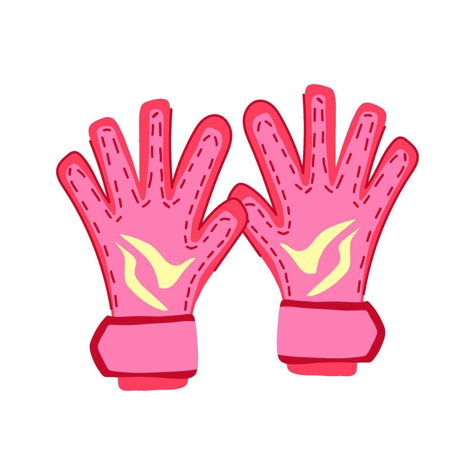closure goalkeeper gloves item cartoon illustration vector
