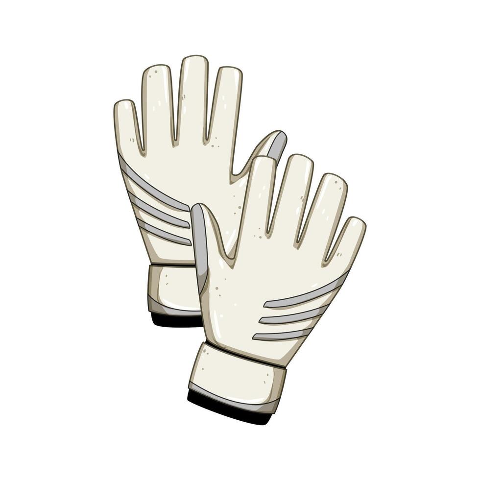 brand goalkeeper gloves cartoon illustration vector