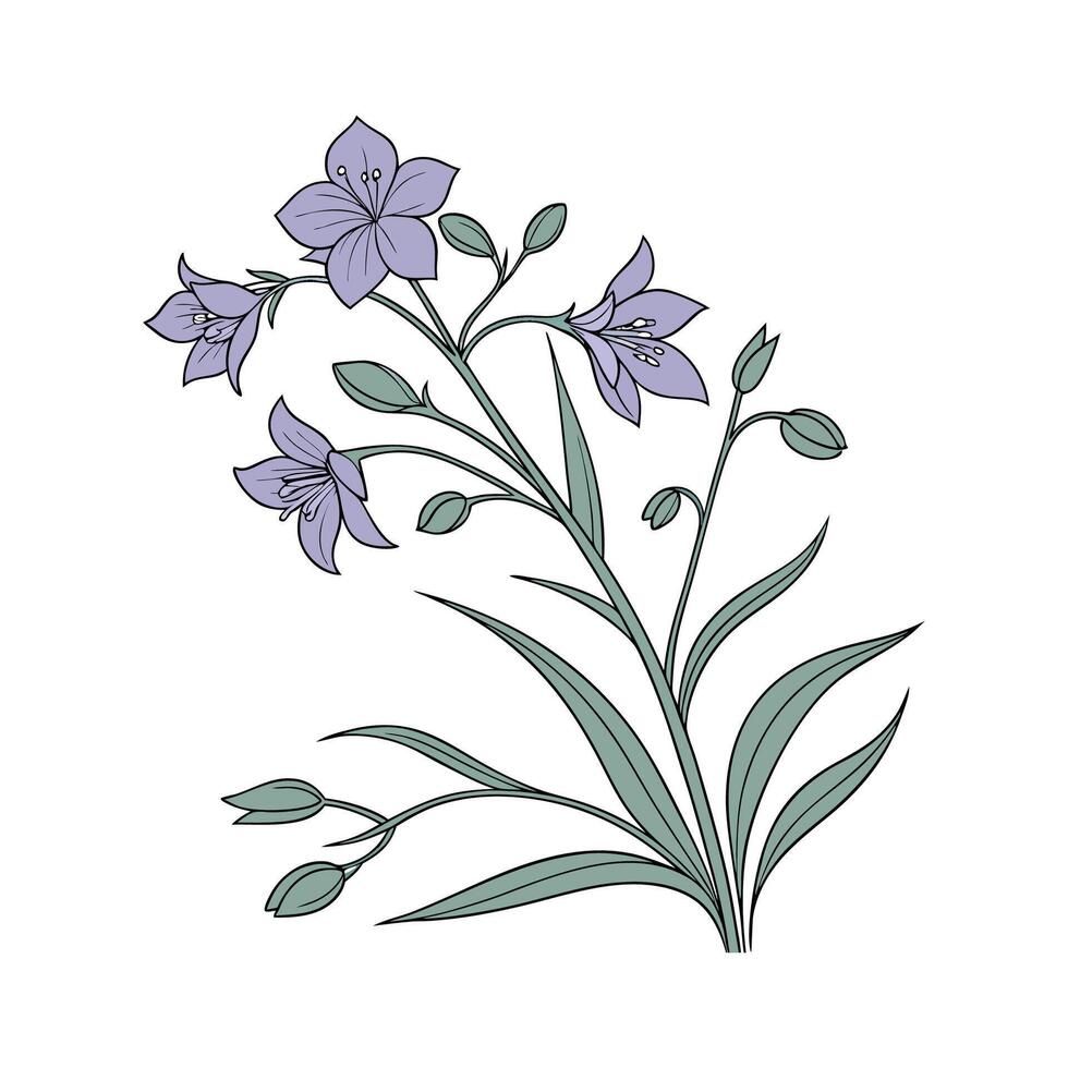 Elegant Tradescantia in Bright Space vector