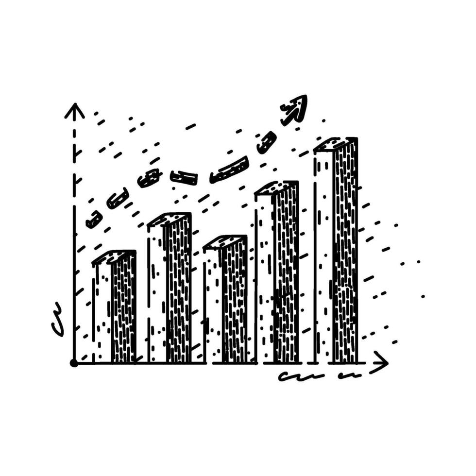 analytics graph sketch hand item drawn vector
