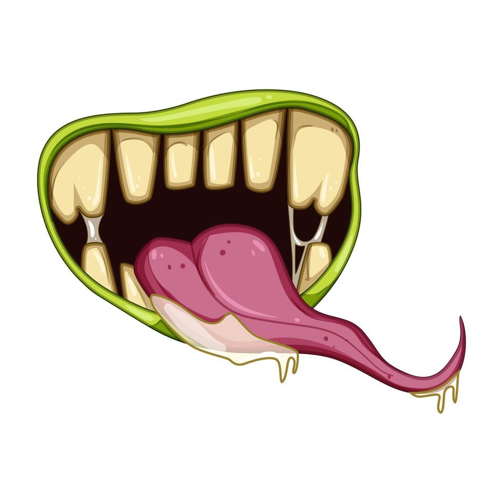 scream horror mouth cartoon illustration vector