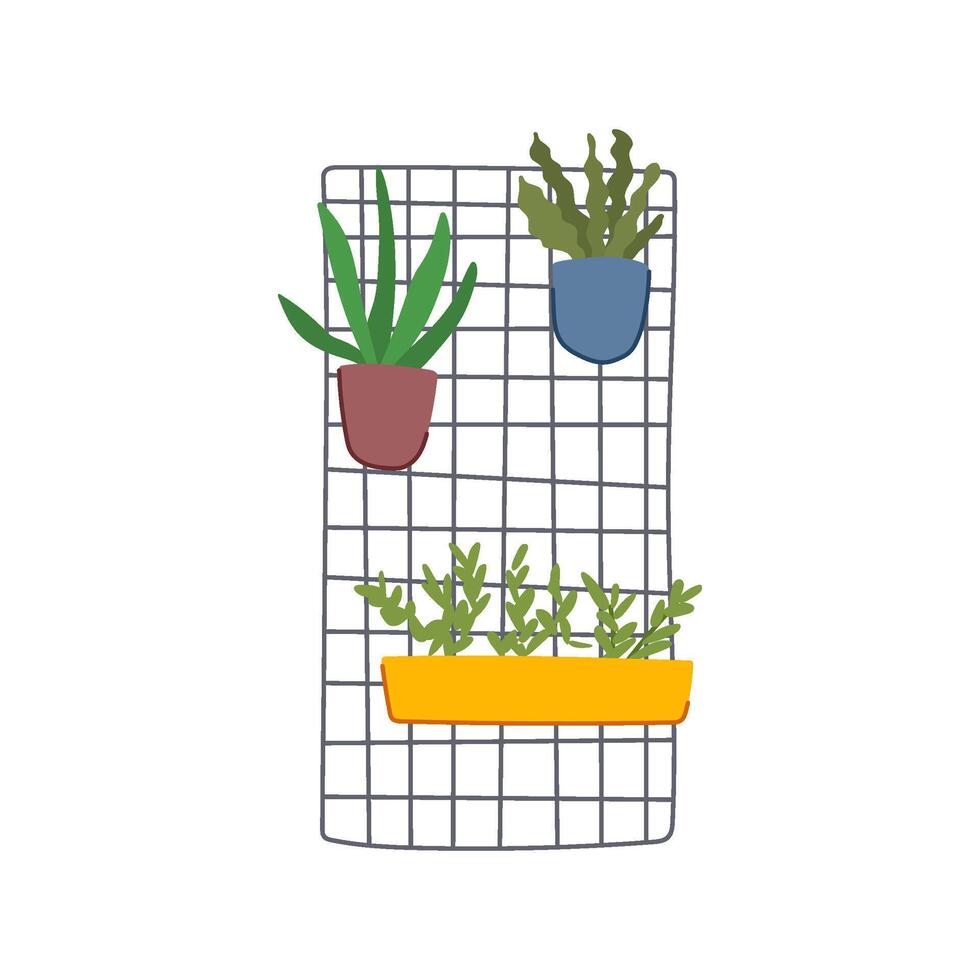 diy indoor vertical garden cartoon illustration vector