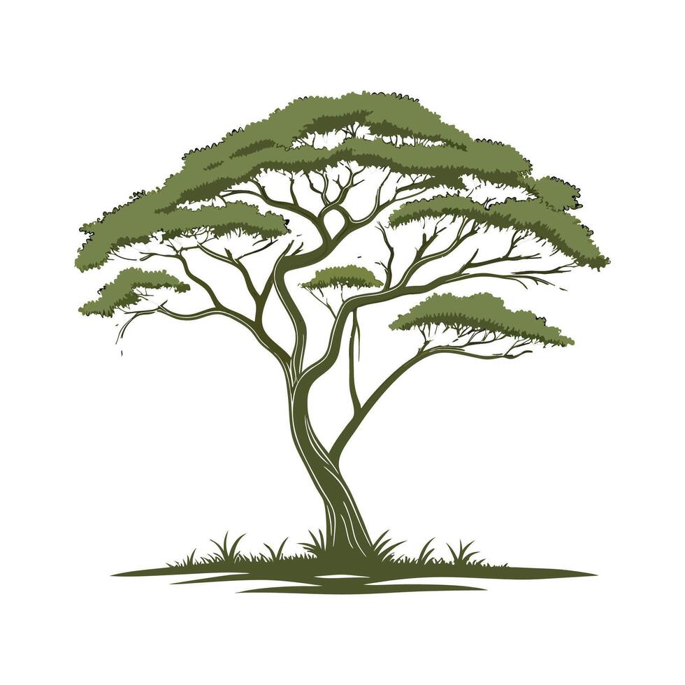 Elegant Umbrella Tree in Bright Space vector
