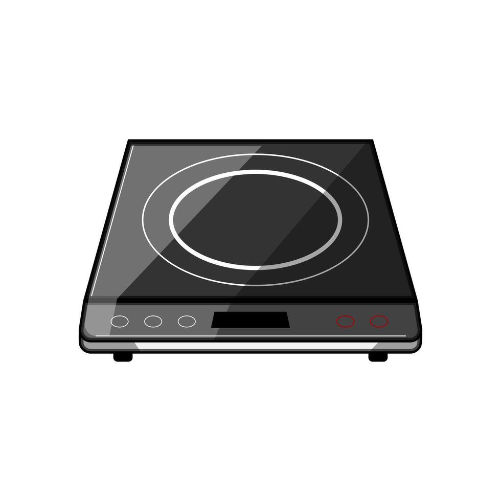 chardonnay induction cooktop cartoon illustration vector