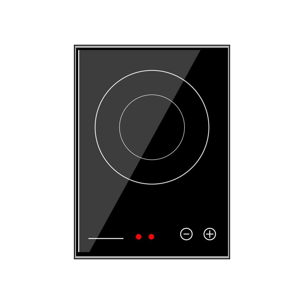 stemware induction cooktop cartoon illustration vector
