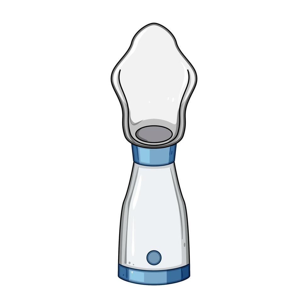 medication inhaler portable cartoon item illustration vector