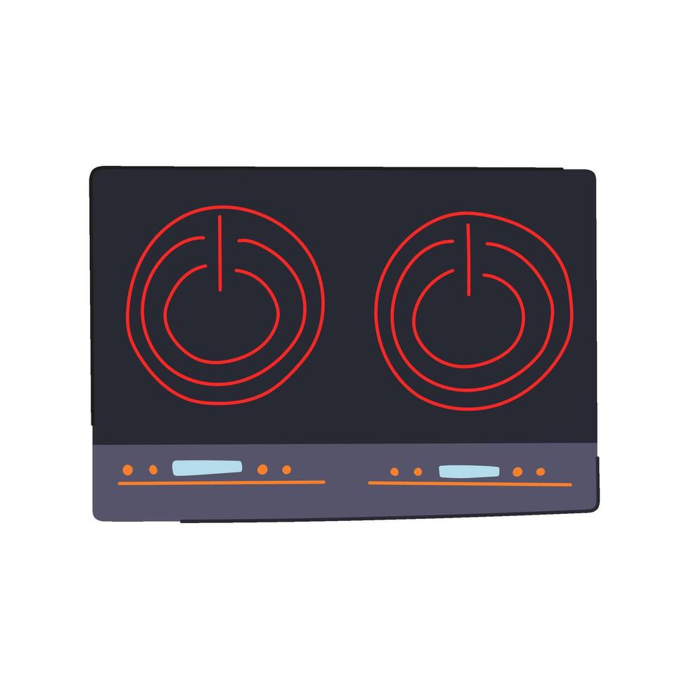 portable introduction cooktop cartoon illustration vector