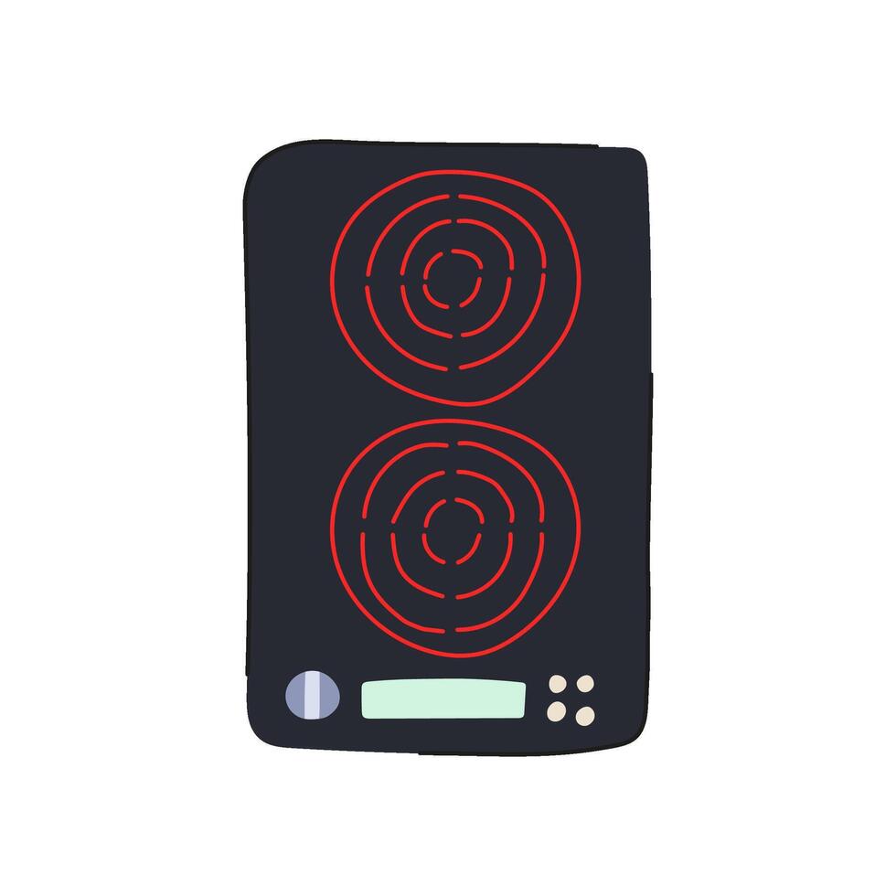 burner introduction cooktop cartoon illustration vector