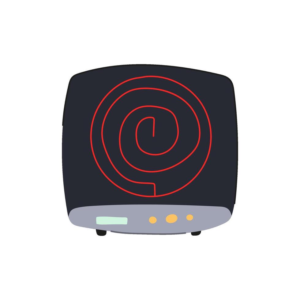 stove introduction cooktop cartoon illustration vector