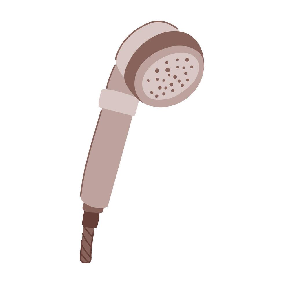efficient low flow showerhead cartoon illustration vector