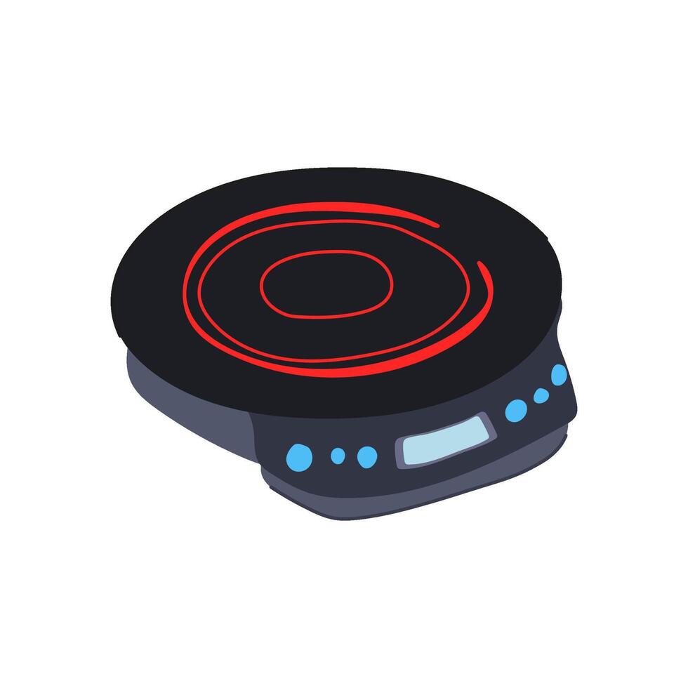 control introduction cooktop cartoon illustration vector