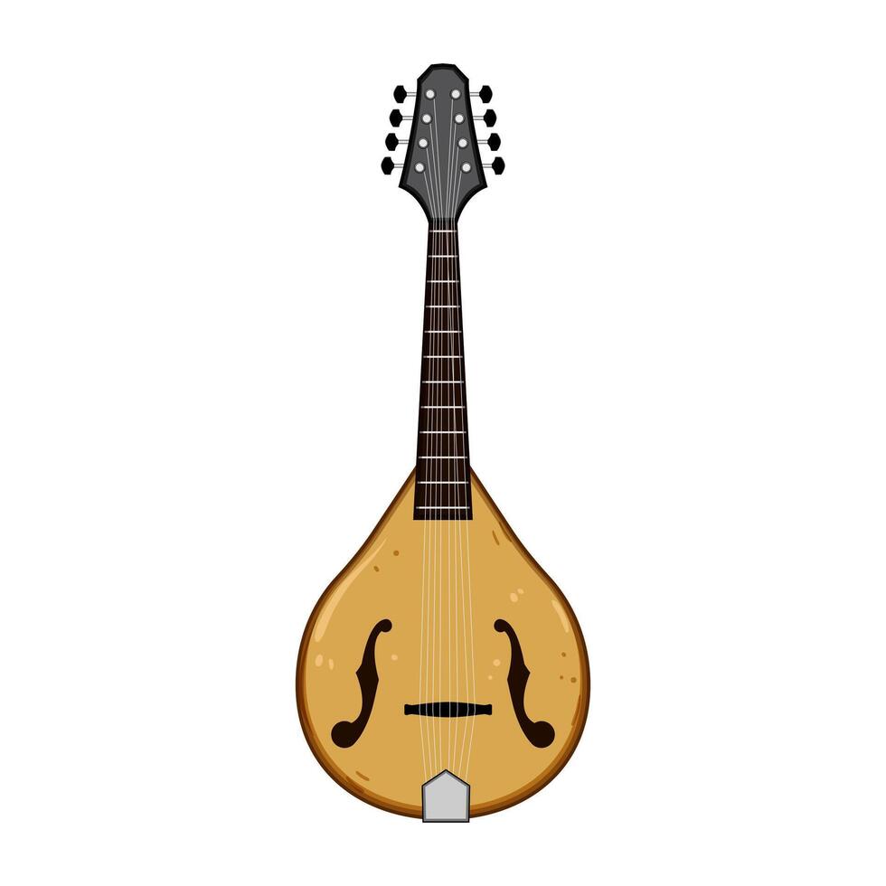 bridge mandolin cartoon illustration vector