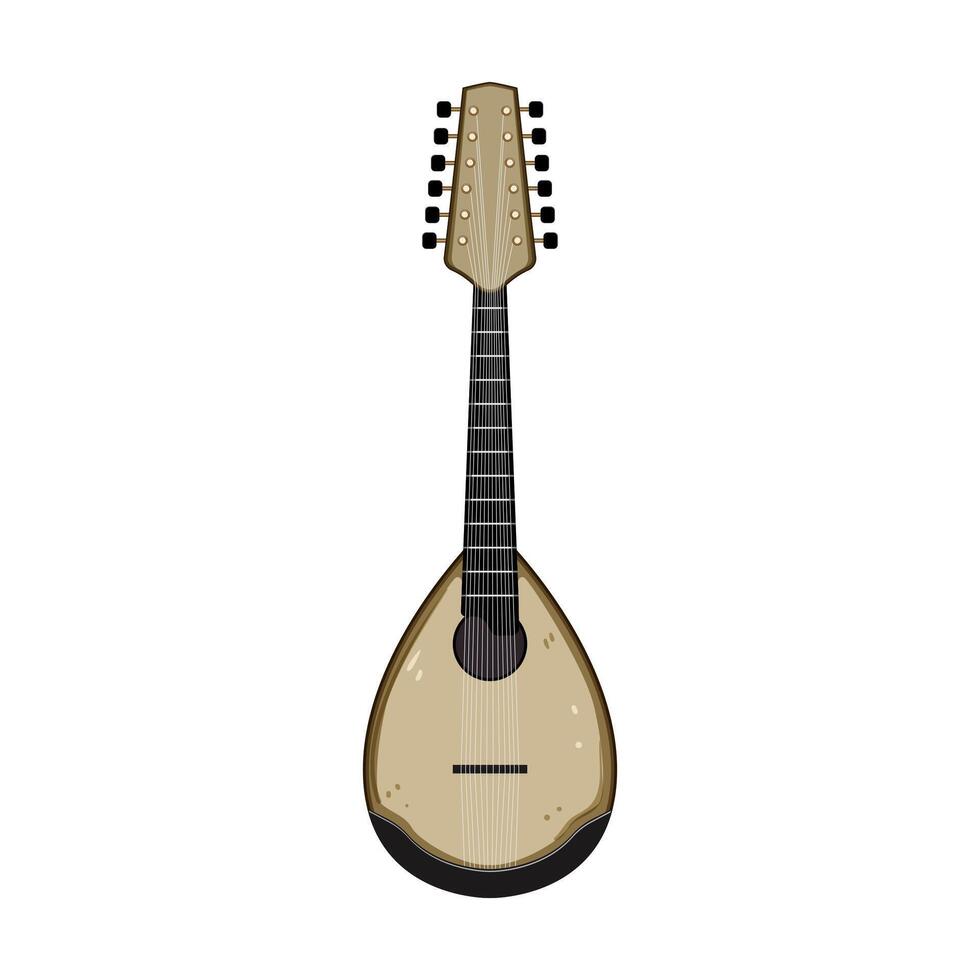 frets mandolin cartoon illustration vector