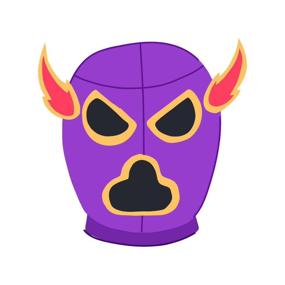 tradition mexican luchador mask cartoon illustration vector