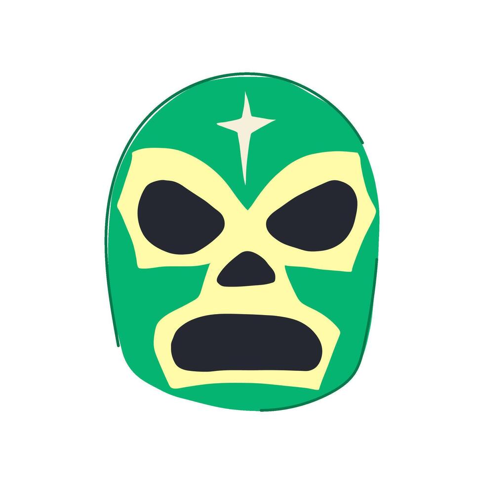 mexico mexican luchador mask cartoon illustration vector