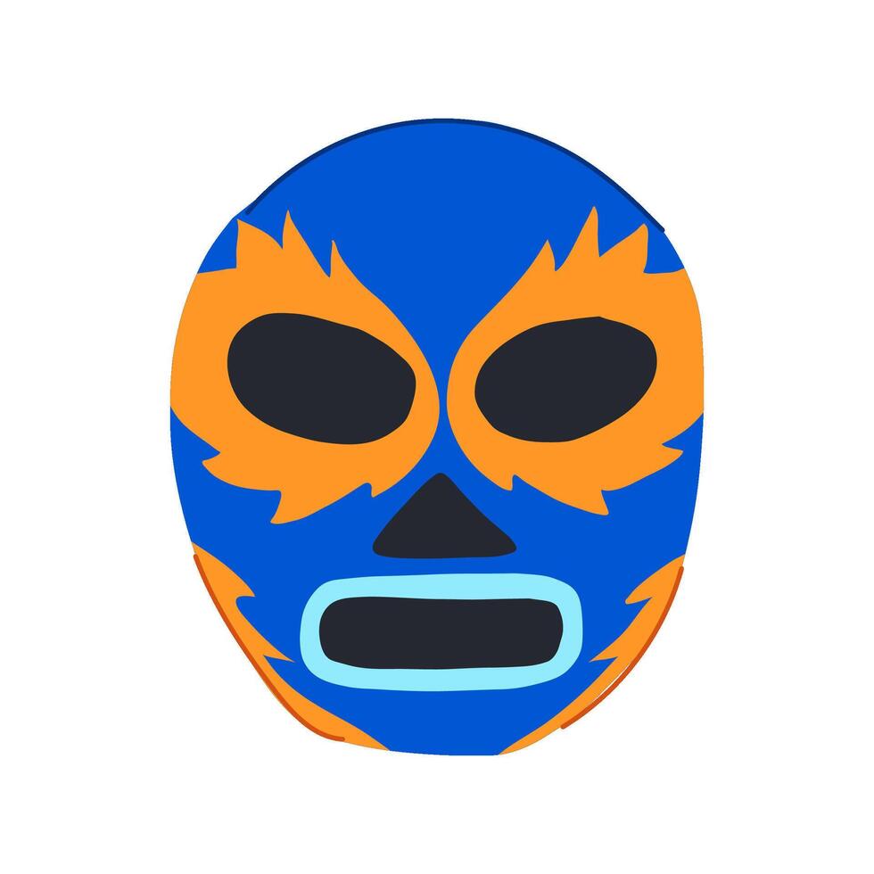 colorful mexican luchador mask cartoon illustration vector