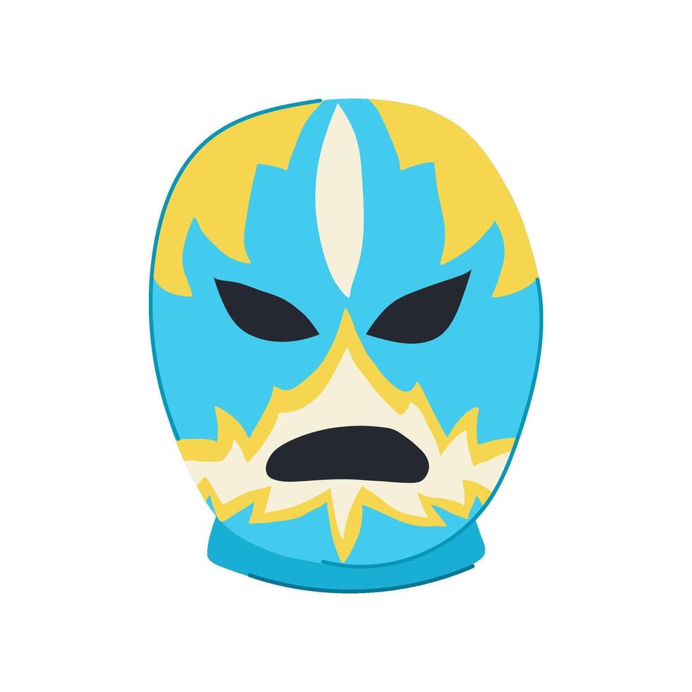 style mexican luchador mask cartoon illustration vector
