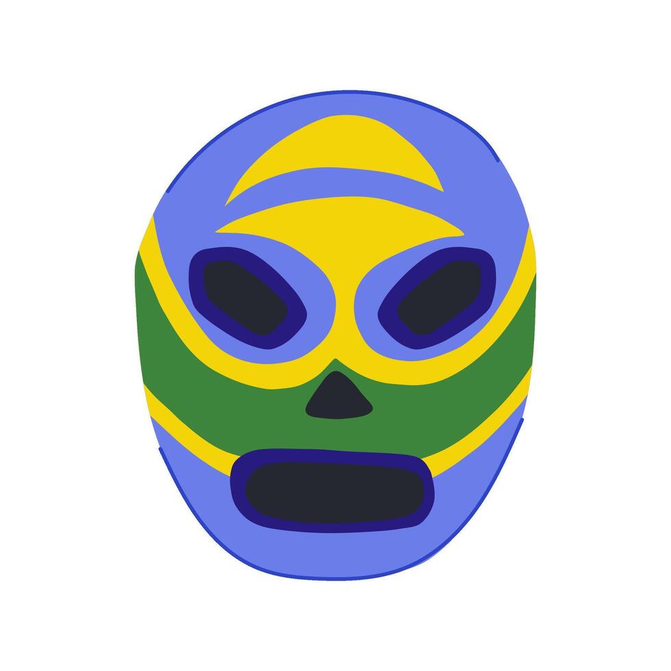 identity mexican luchador mask cartoon illustration vector