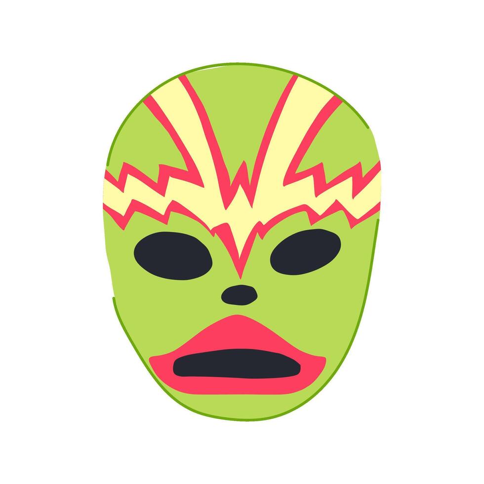 iconic mexican luchador mask cartoon illustration vector