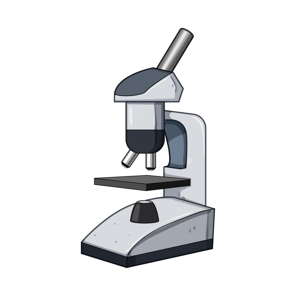 lens microscope cartoon illustration vector