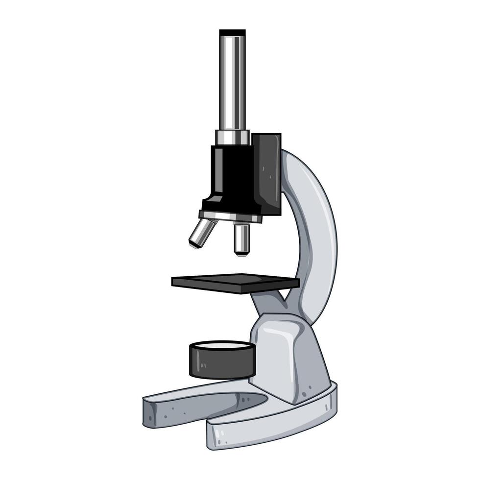 specimen microscope cartoon illustration vector
