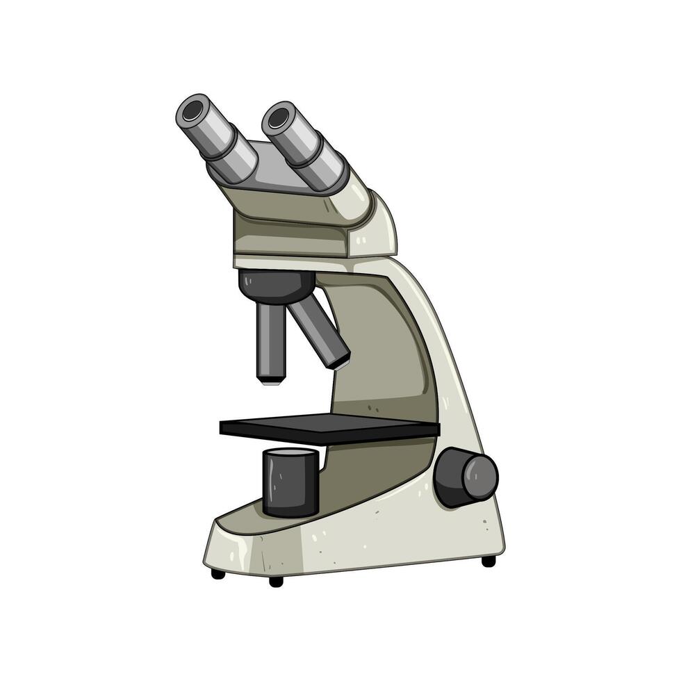 objective microscope cartoon illustration vector