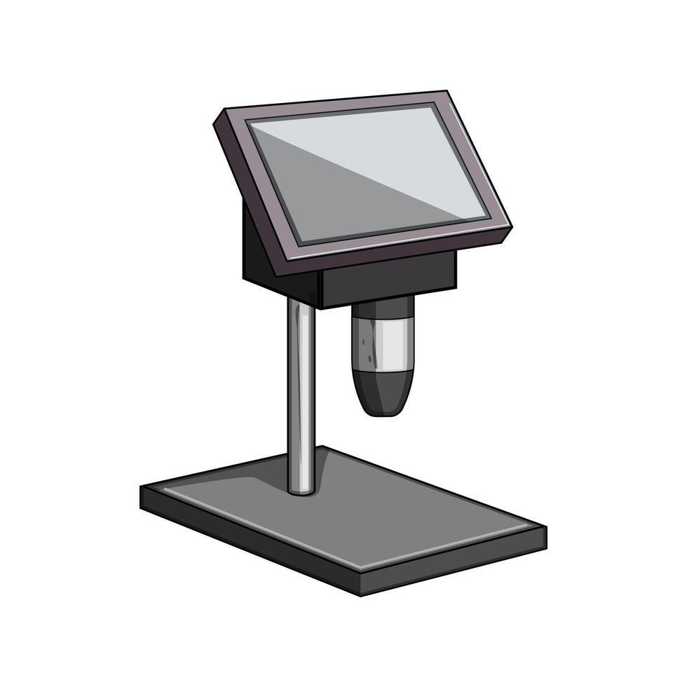 illumination microscope cartoon illustration vector