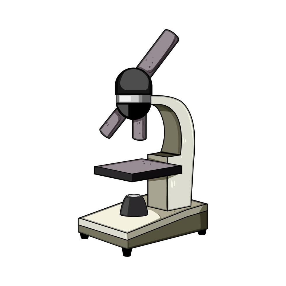 eyepiece microscope cartoon illustration vector