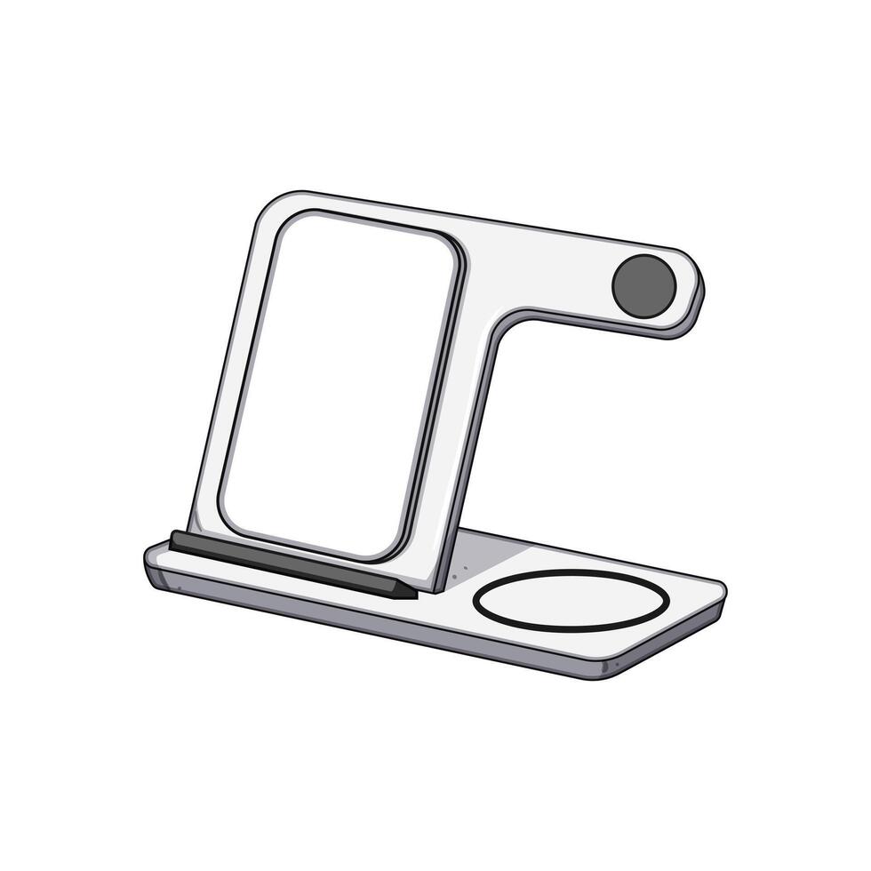organizer multi device charging station item illustration vector