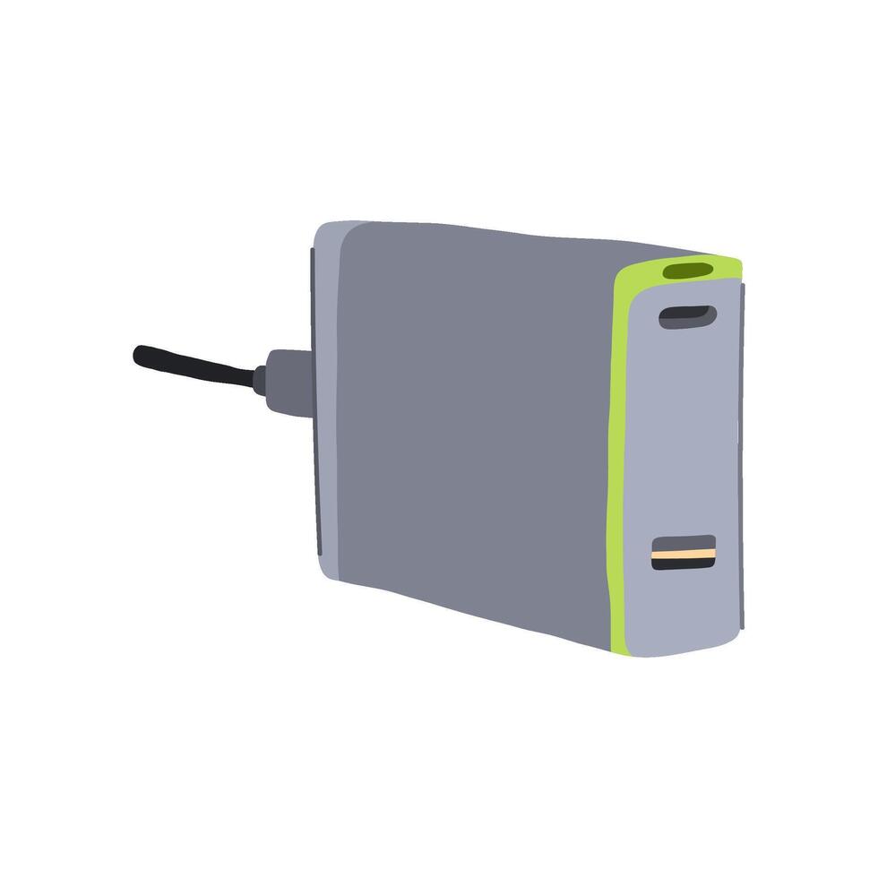 usb multi device charging station cartoon illustration vector