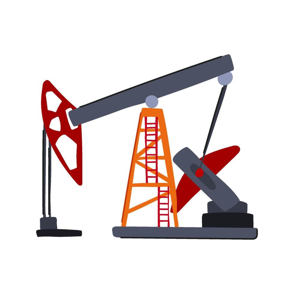 extraction oil rig cartoon item illustration vector